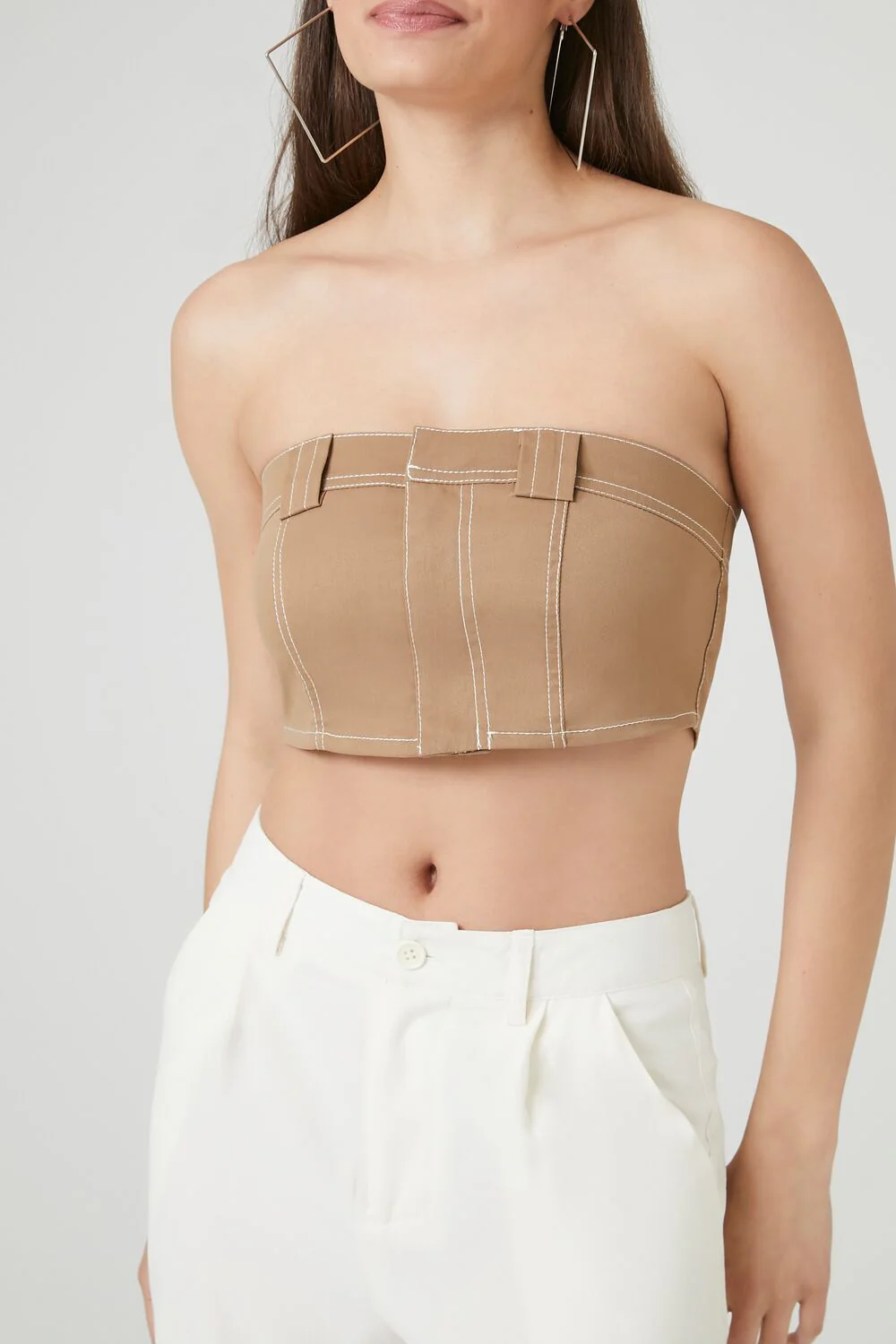 Super Cropped Button-Front Tube Top - Image 8