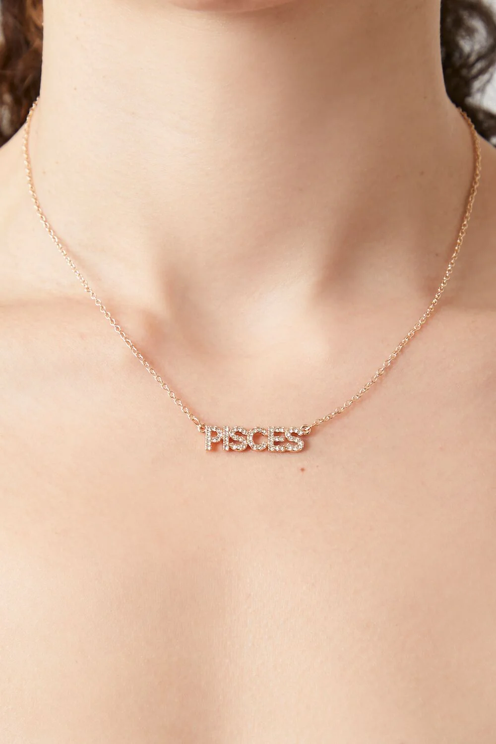 Rhinestone Astrology Pendant Necklace - Image 3