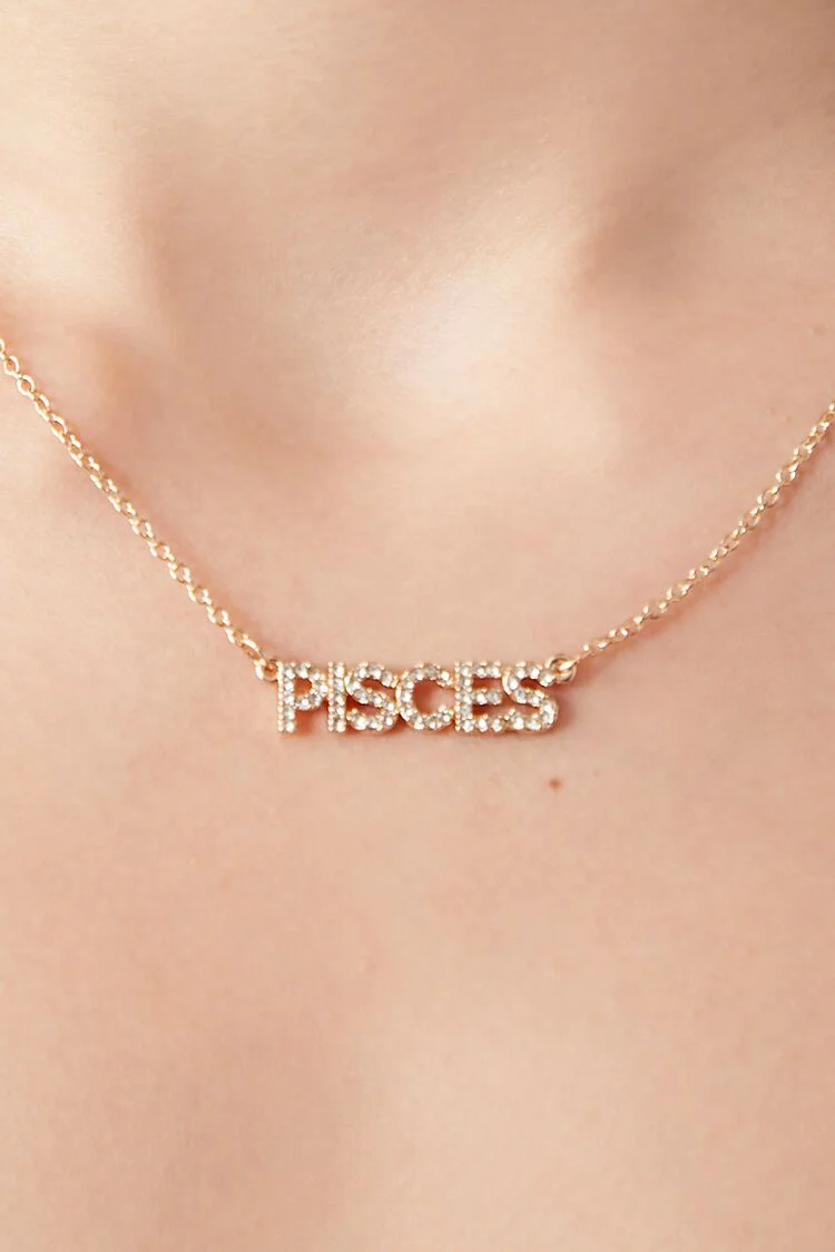 Rhinestone Astrology Pendant Necklace - Image 4