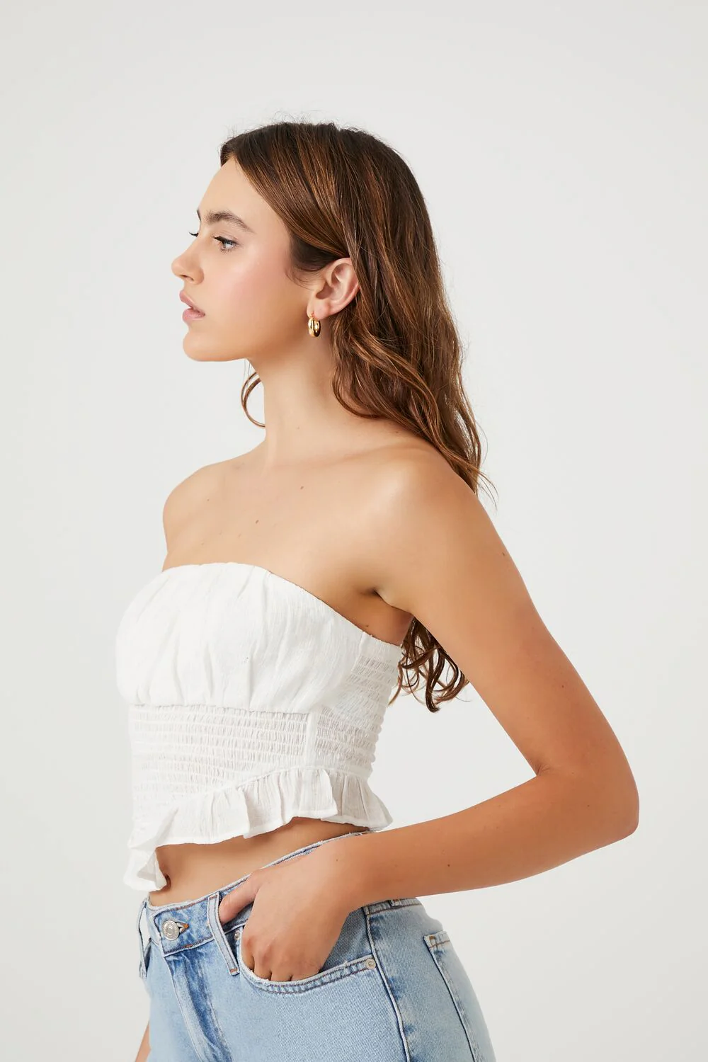 Smocked Ruffle-Trim Tube Top - Image 2