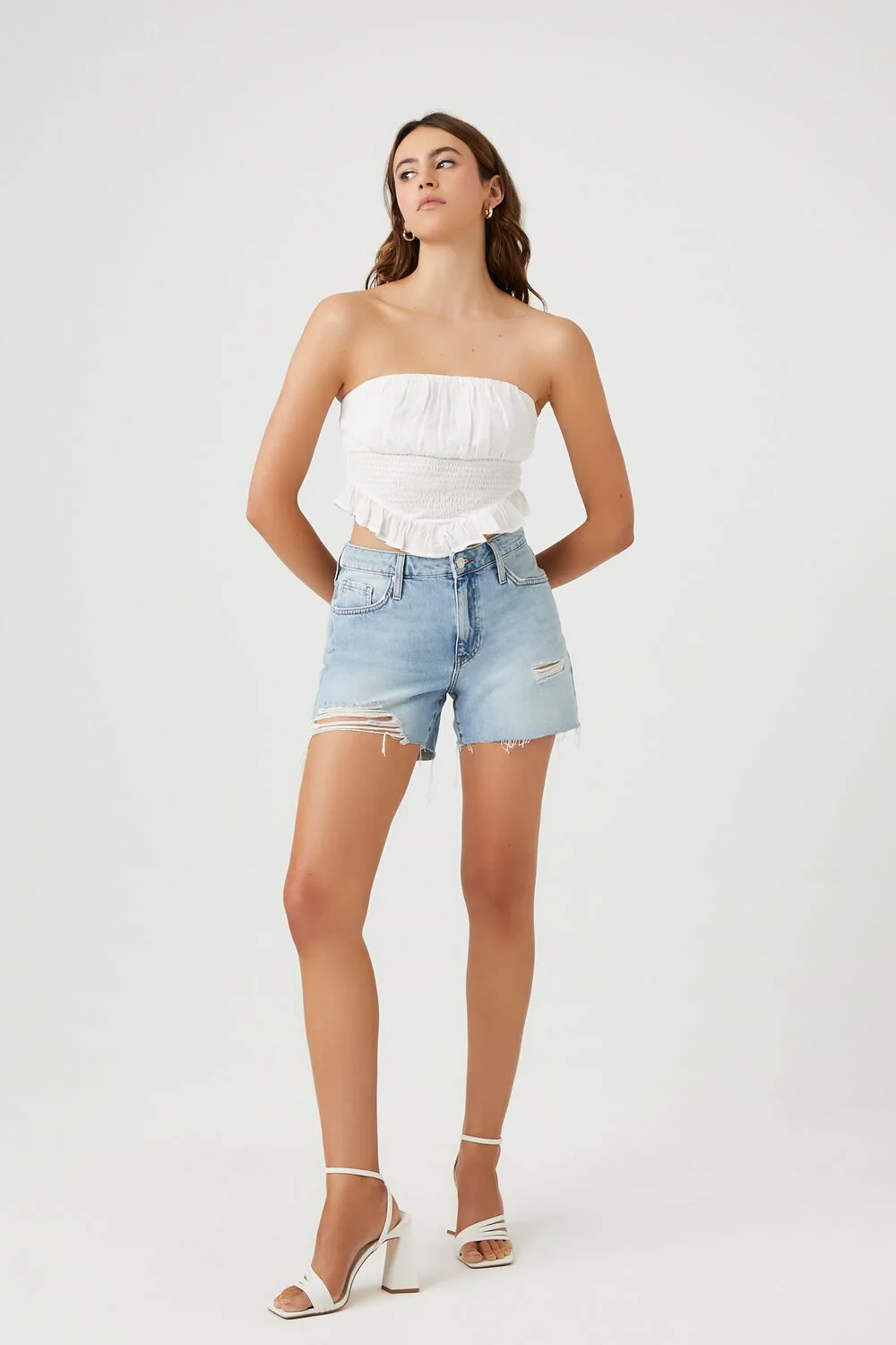 Smocked Ruffle-Trim Tube Top - Image 4