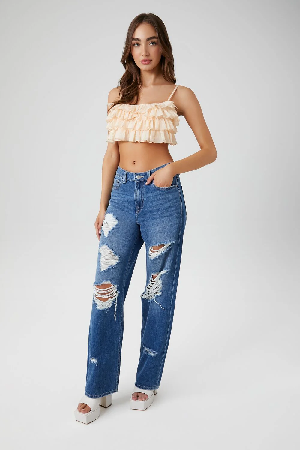 Tiered Flounce Cropped Cami - Image 4