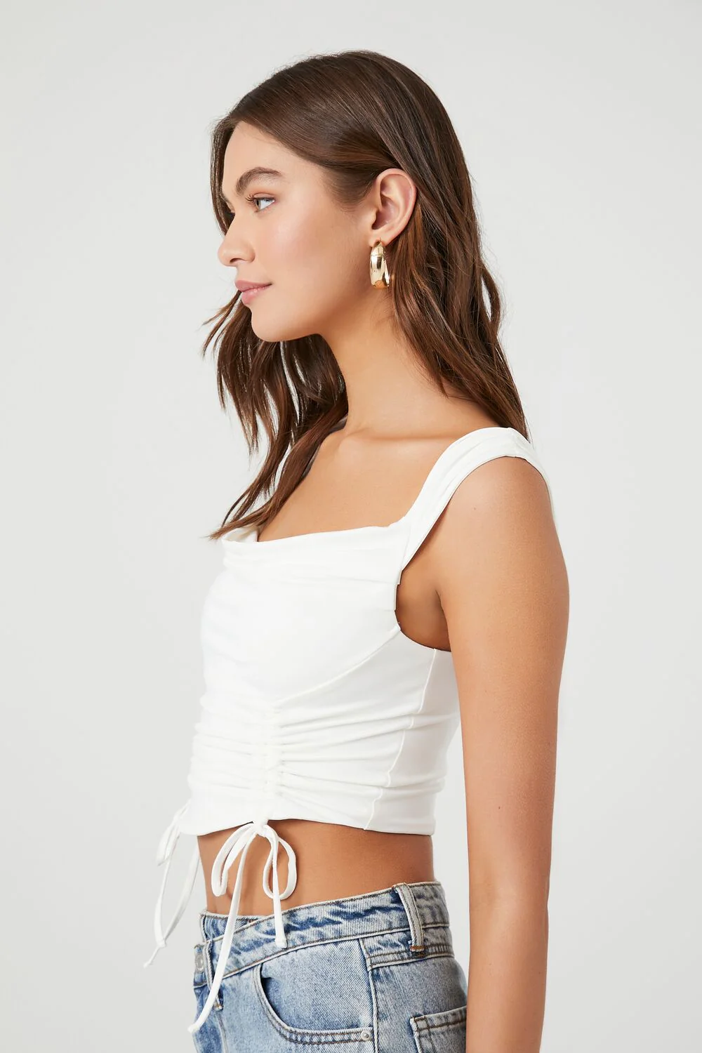 Drawstring Cropped Tank Top - Image 2
