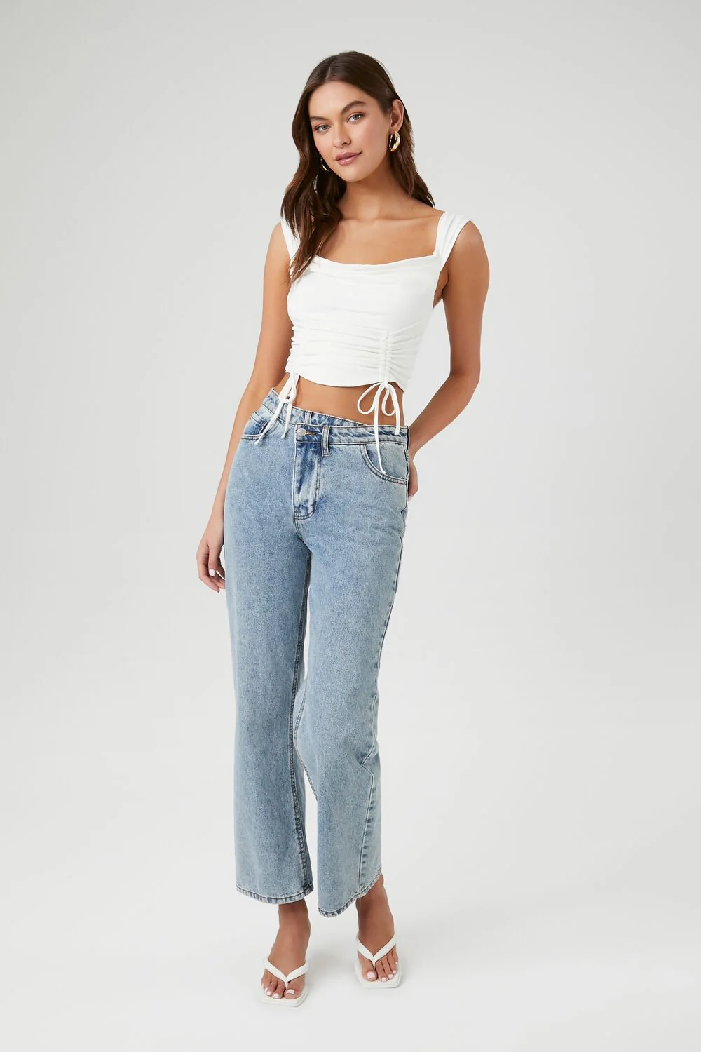 Drawstring Cropped Tank Top - Image 4