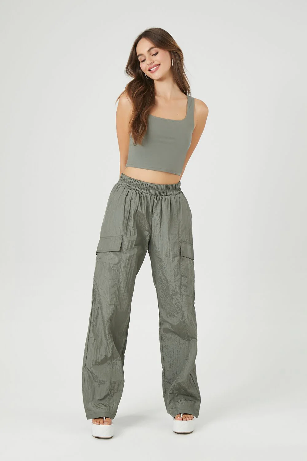 Cotton Cropped Tank Top - Image 4