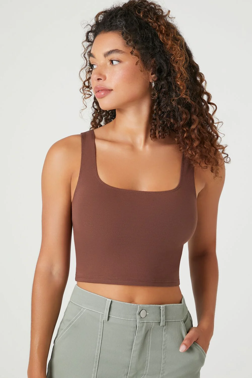 Cotton Cropped Tank Top - Image 6