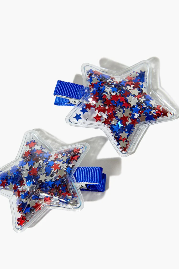 Girls Confetti Star Hair Clip Set (Kids) - Image 4