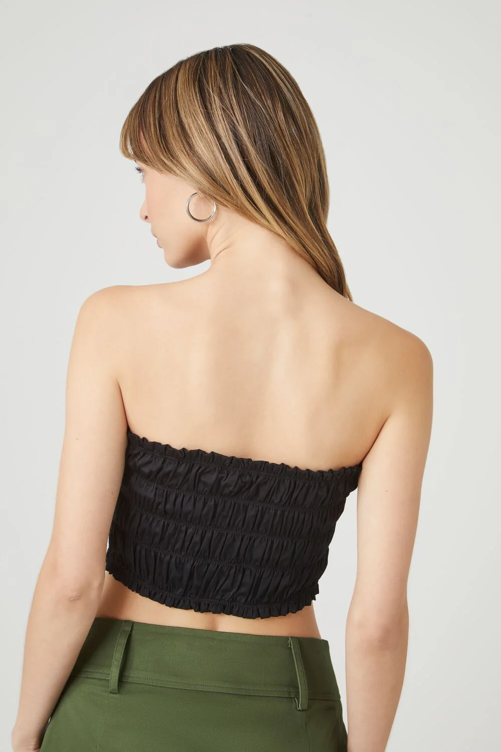 Smocked Cropped Tube Top - Image 3