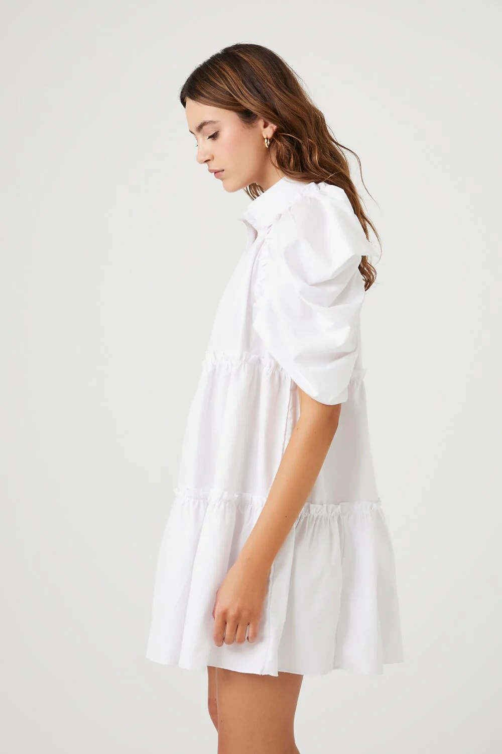 Tiered Puff-Sleeve Shift Dress - Image 2