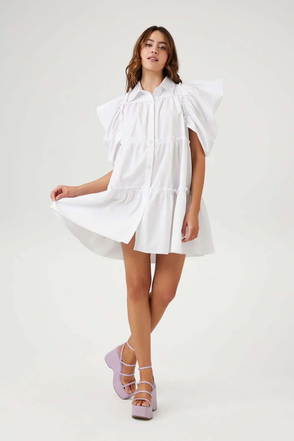 Tiered Puff-Sleeve Shift Dress - Image 4