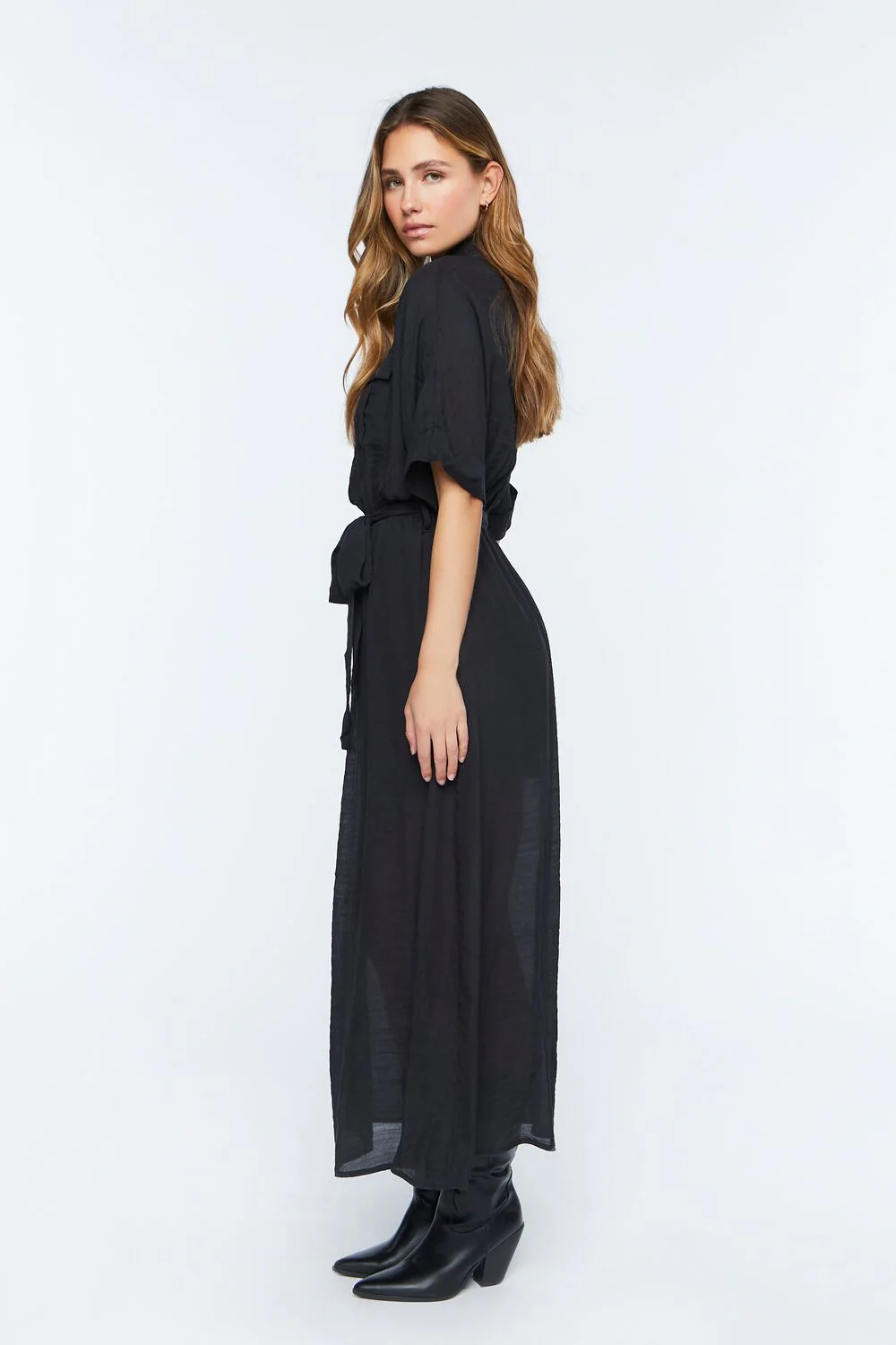 Belted Button-Front Maxi Dress - Image 2