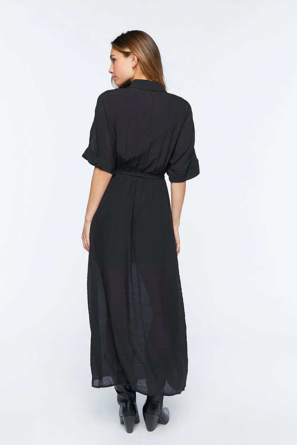 Belted Button-Front Maxi Dress - Image 3
