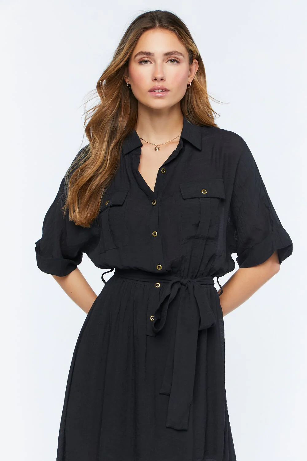 Belted Button-Front Maxi Dress - Image 6