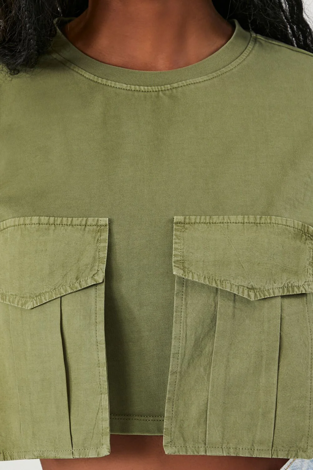 Cargo Pocket Cropped Tee - Image 5