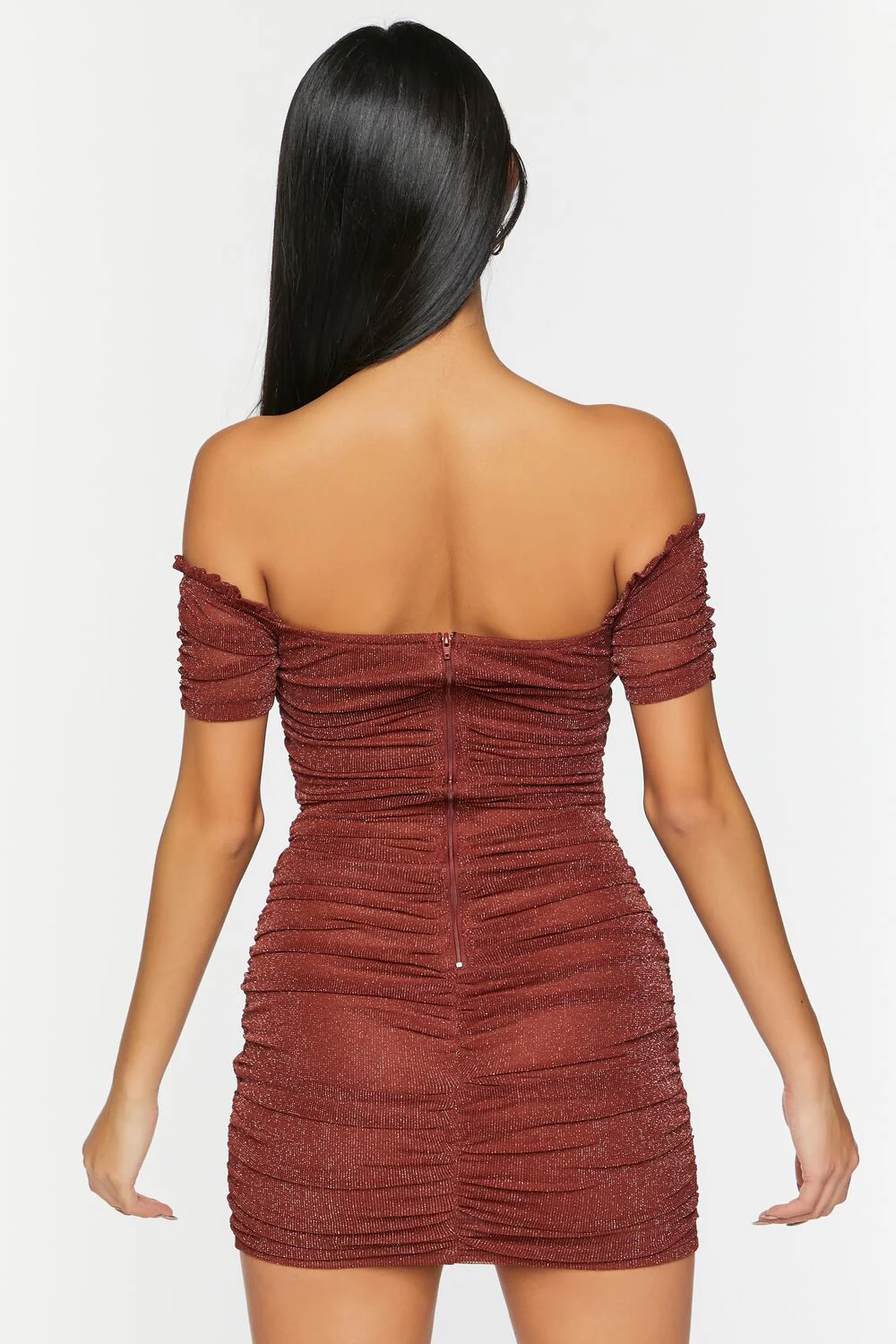 Glitter Knit Off-the-Shoulder Mini Dress - Image 3