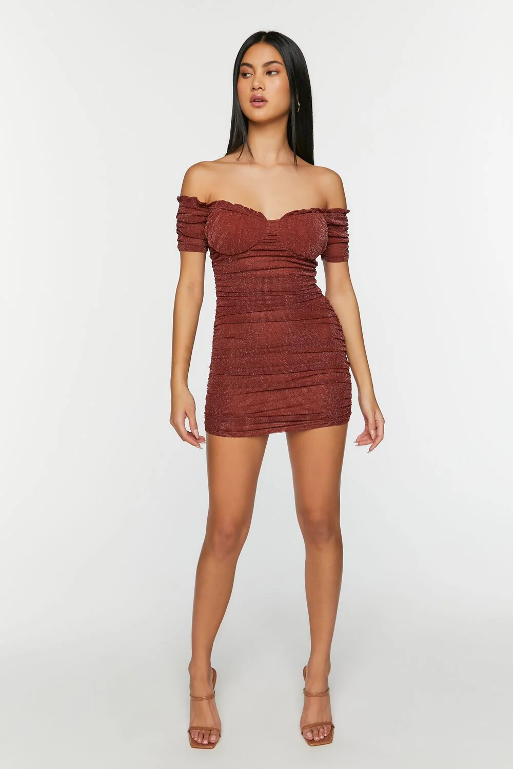 Glitter Knit Off-the-Shoulder Mini Dress - Image 4