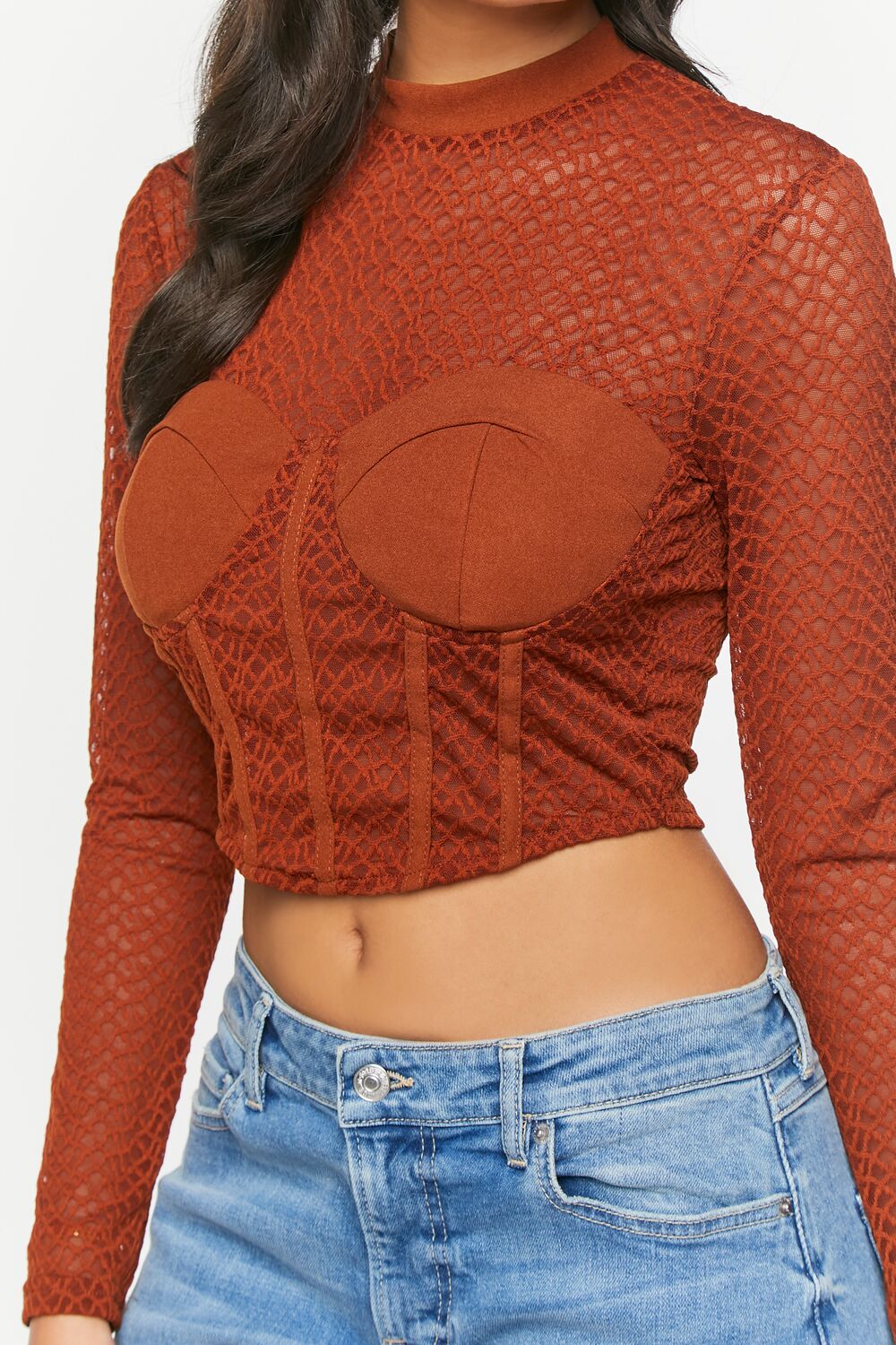 Netted Mesh Bustier Top - Image 5