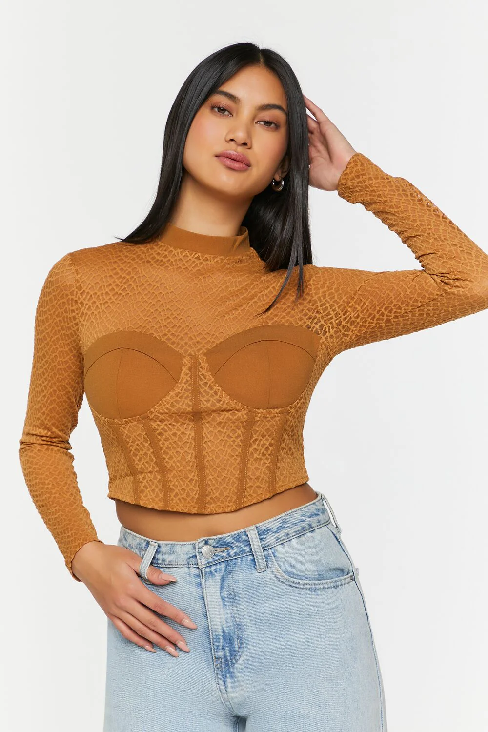 Netted Mesh Bustier Top - Image 6