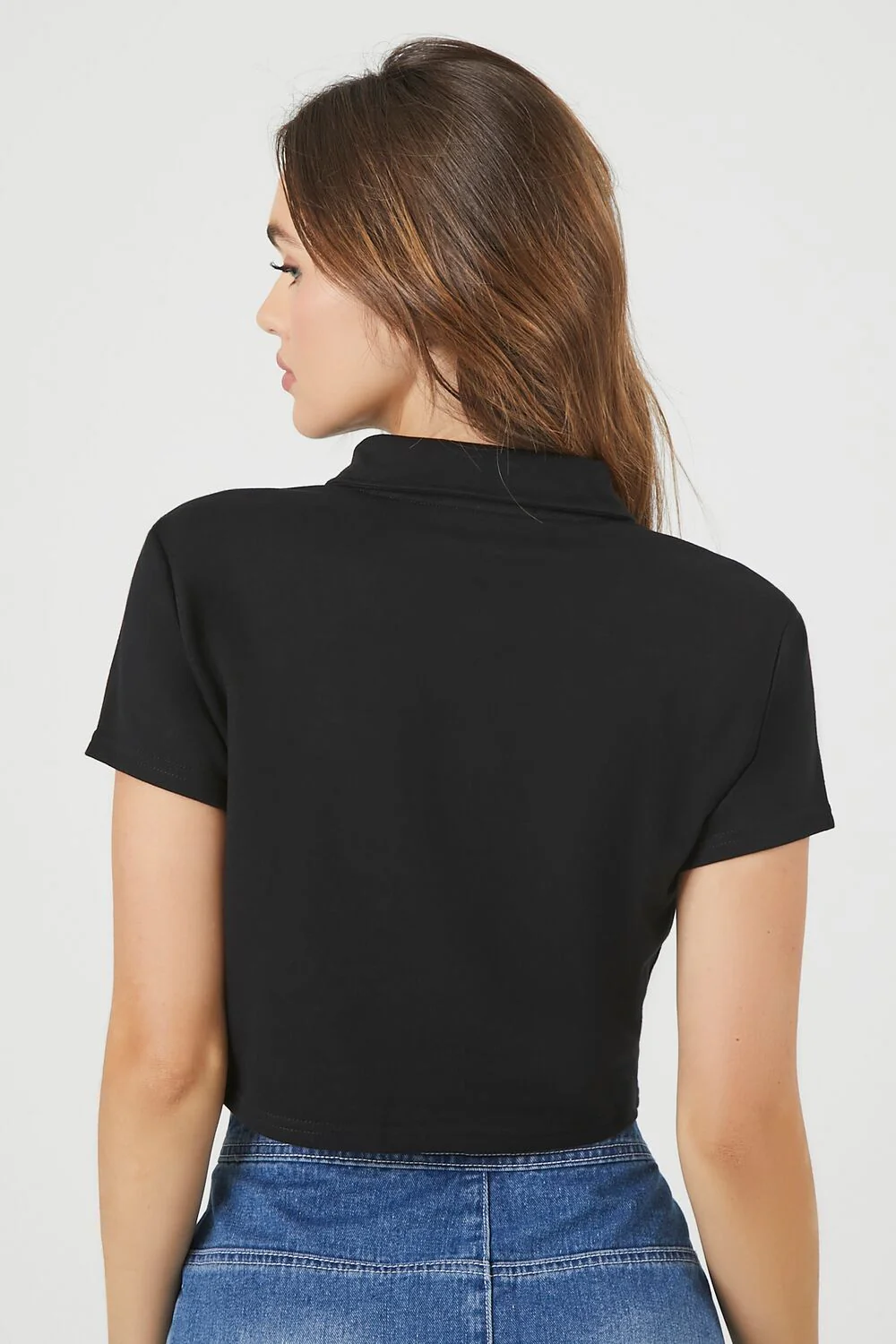 Cropped Terry Cloth Polo Shirt - Image 3