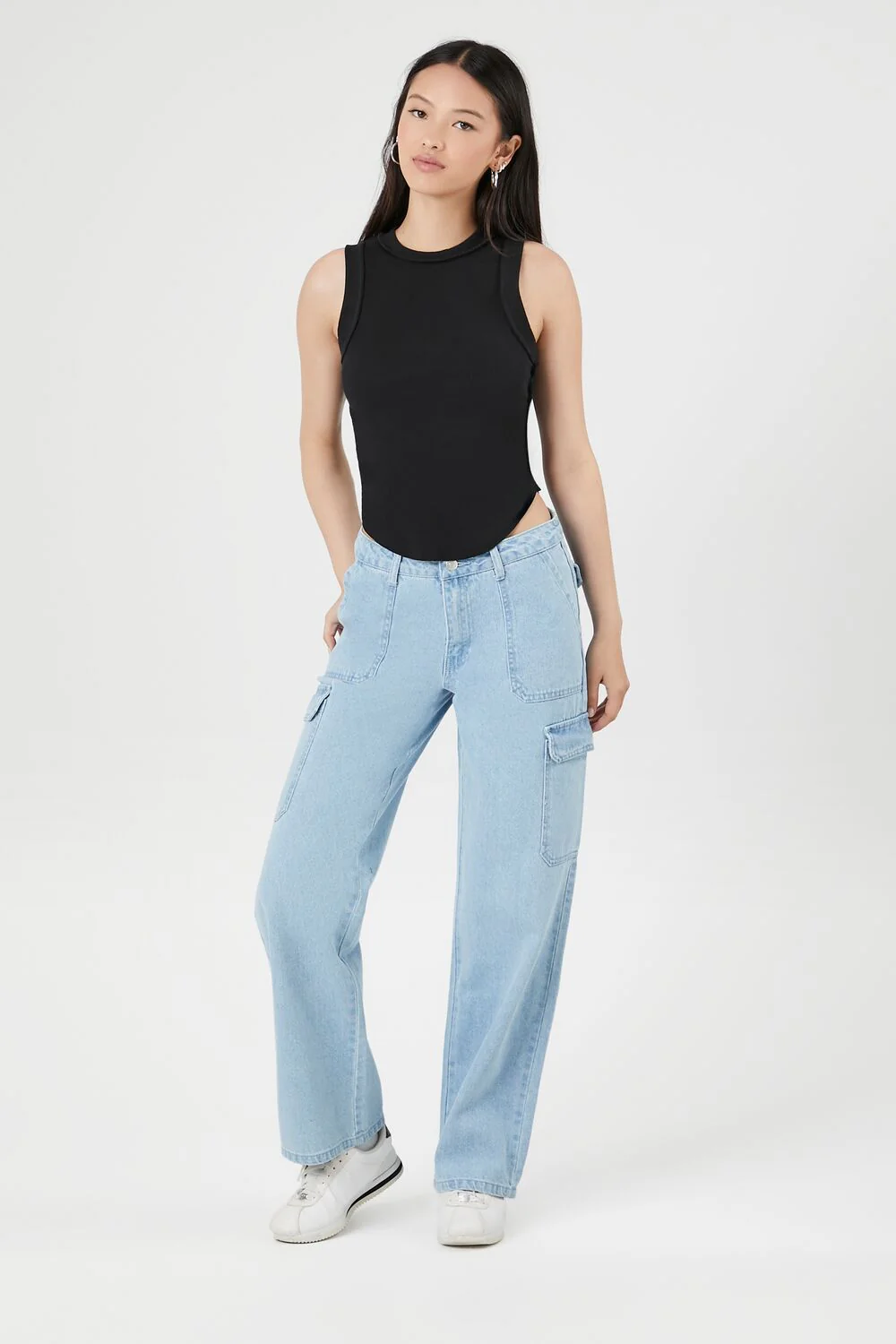 Cropped Curved-Hem Tank Top - Image 4