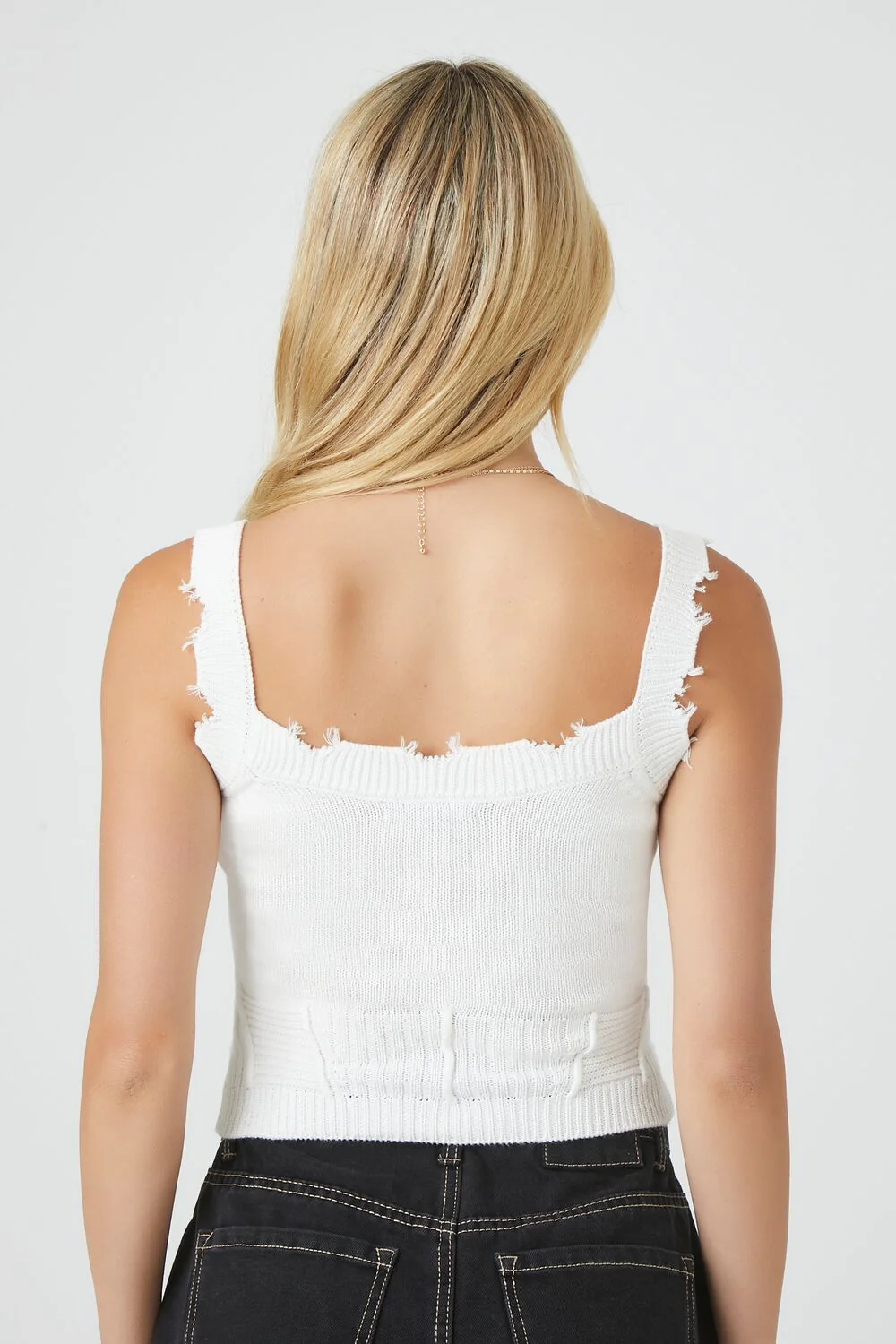 Distressed Sweater-Knit Tank Top - Image 3