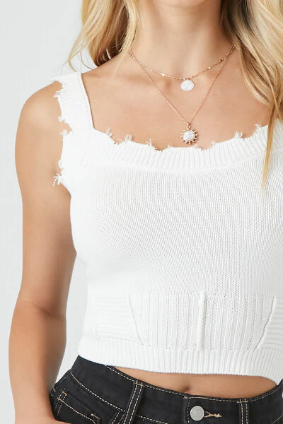 Distressed Sweater-Knit Tank Top - Image 5