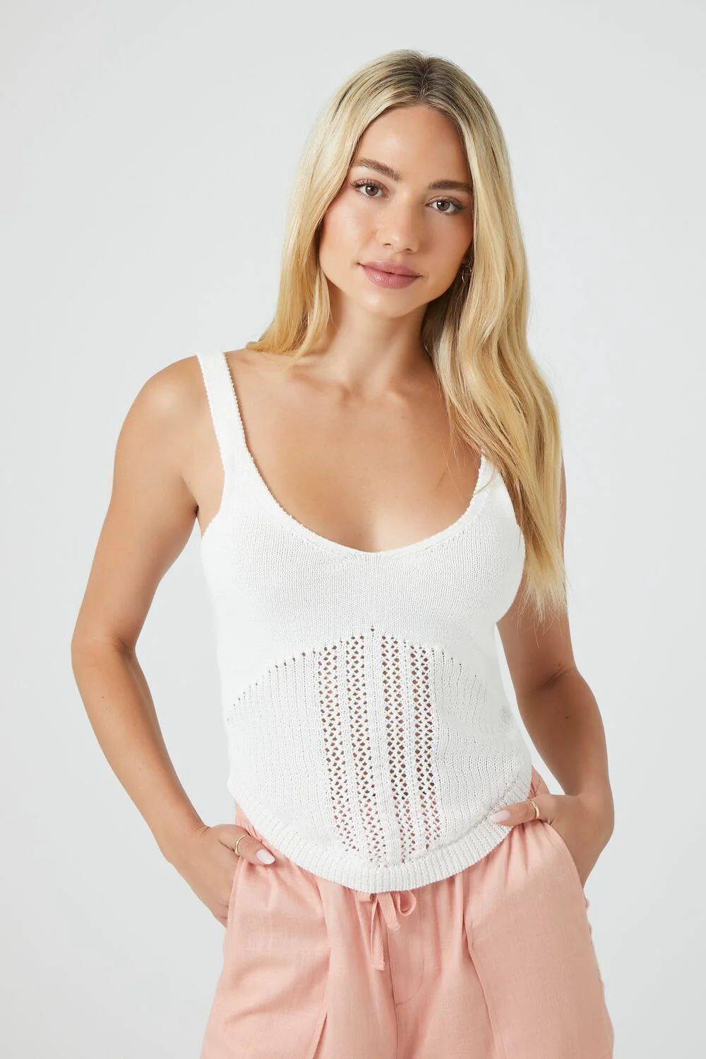 Crochet Sweater-Knit Tank Top - Image 6