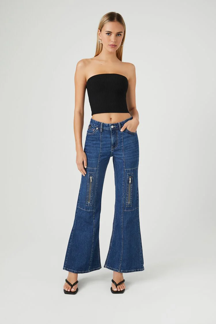 Sweater-Knit Cropped Tube Top - Image 4