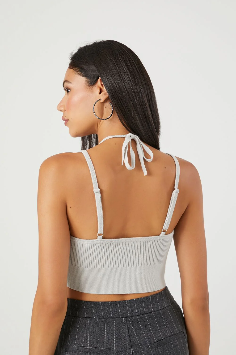 Sweater-Knit Halter Cropped Cami - Image 3