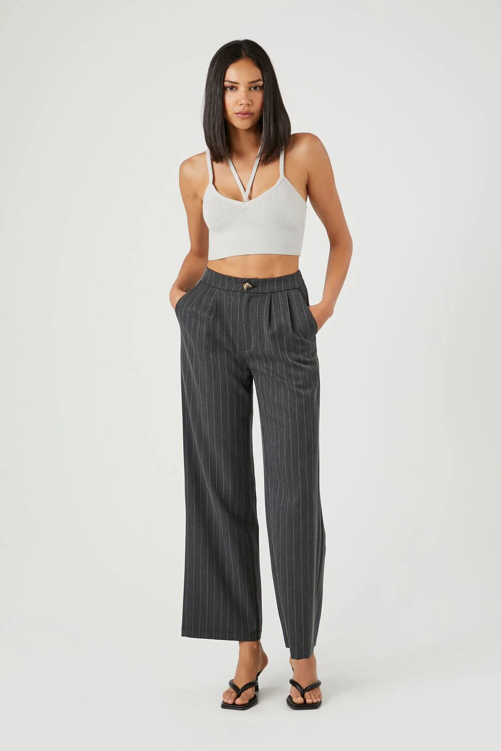 Sweater-Knit Halter Cropped Cami - Image 4