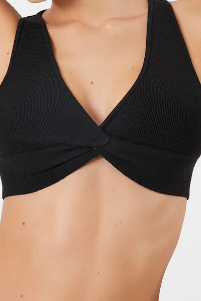 Sweater-Knit Twist-Front Crop Top - Image 5