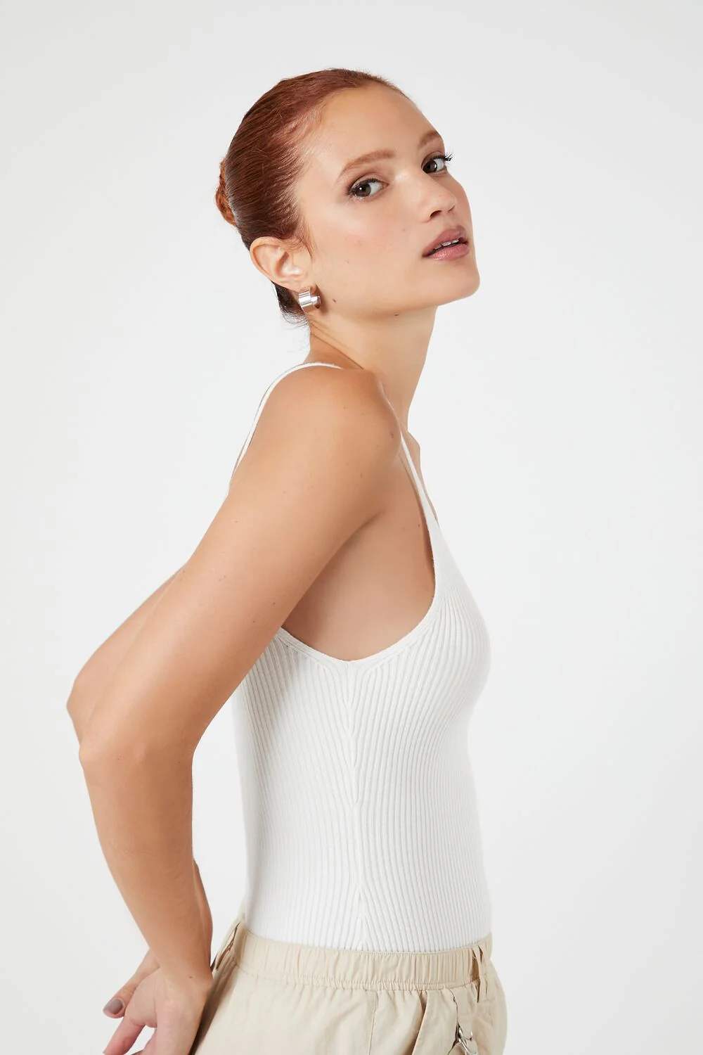 Sweater-Knit V-Neck Cami Bodysuit - Image 2