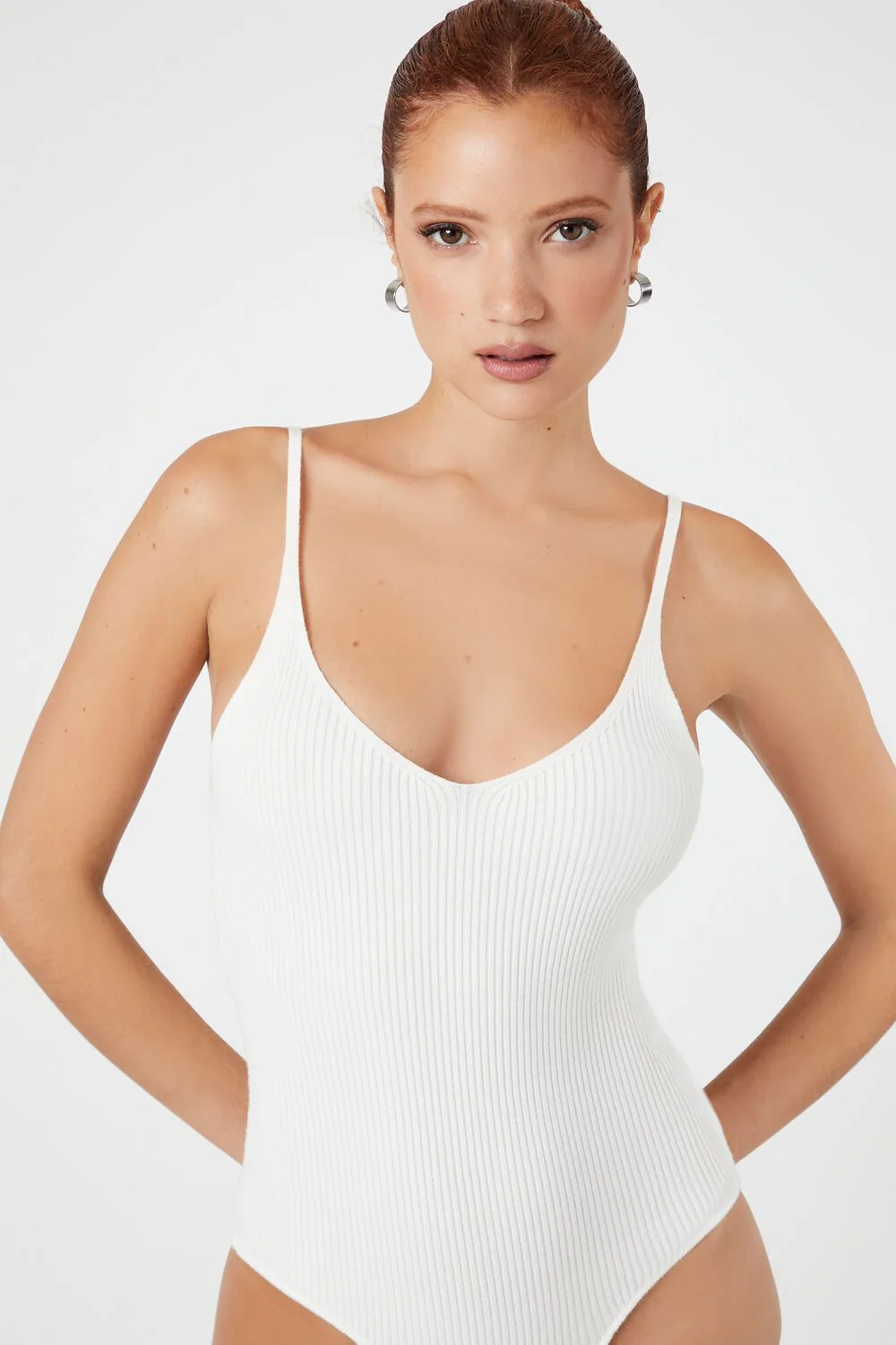 Sweater-Knit V-Neck Cami Bodysuit - Image 5