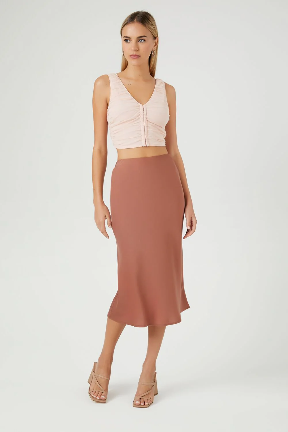 Ruched Mesh Crop Top - Image 4