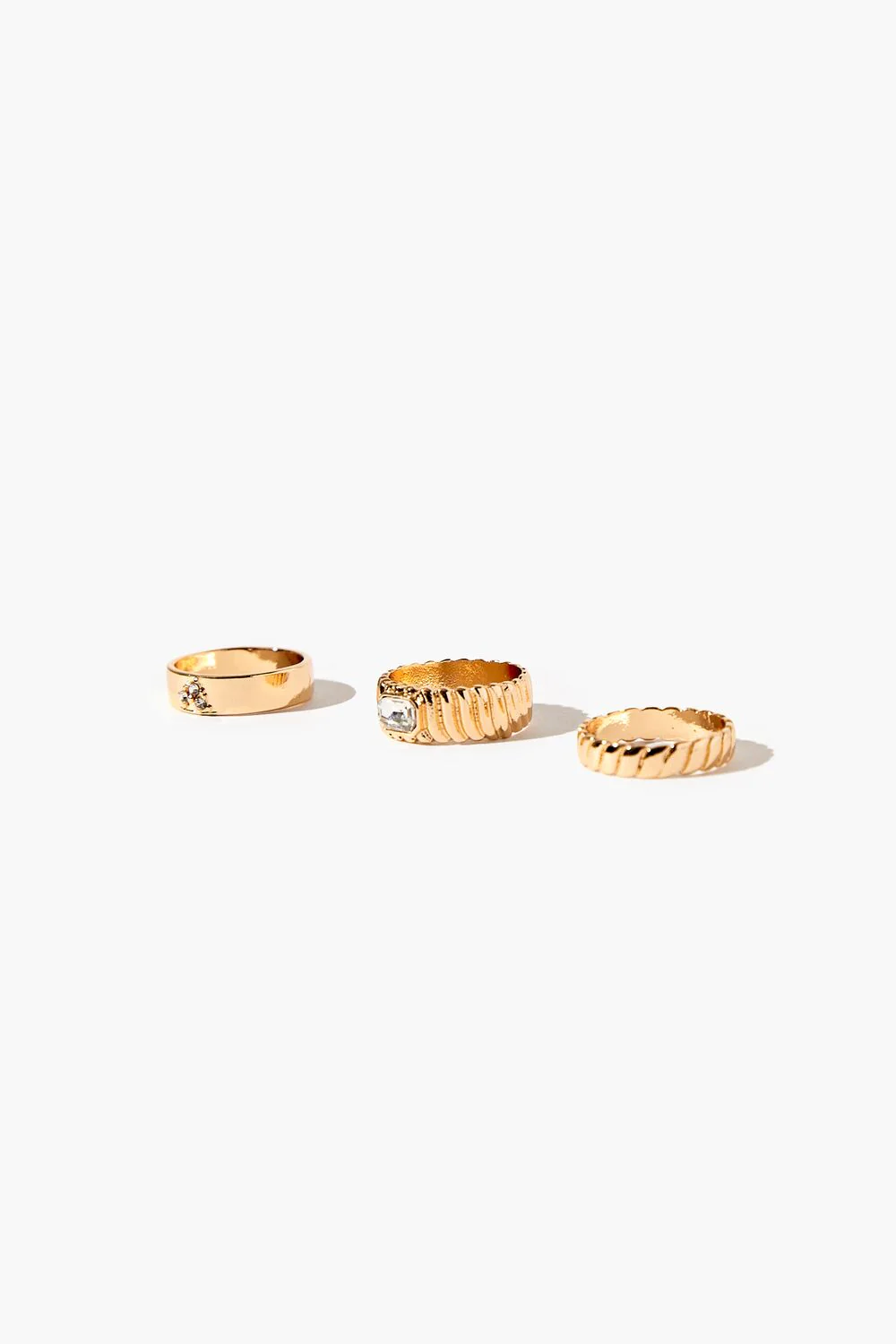 Twisted Faux Gem Ring Set - Image 2