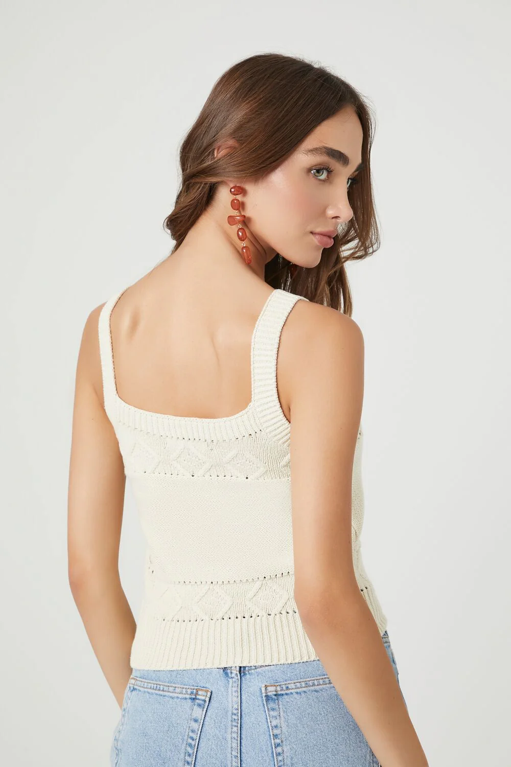 Pointelle Sweater-Knit Tank Top - Image 3