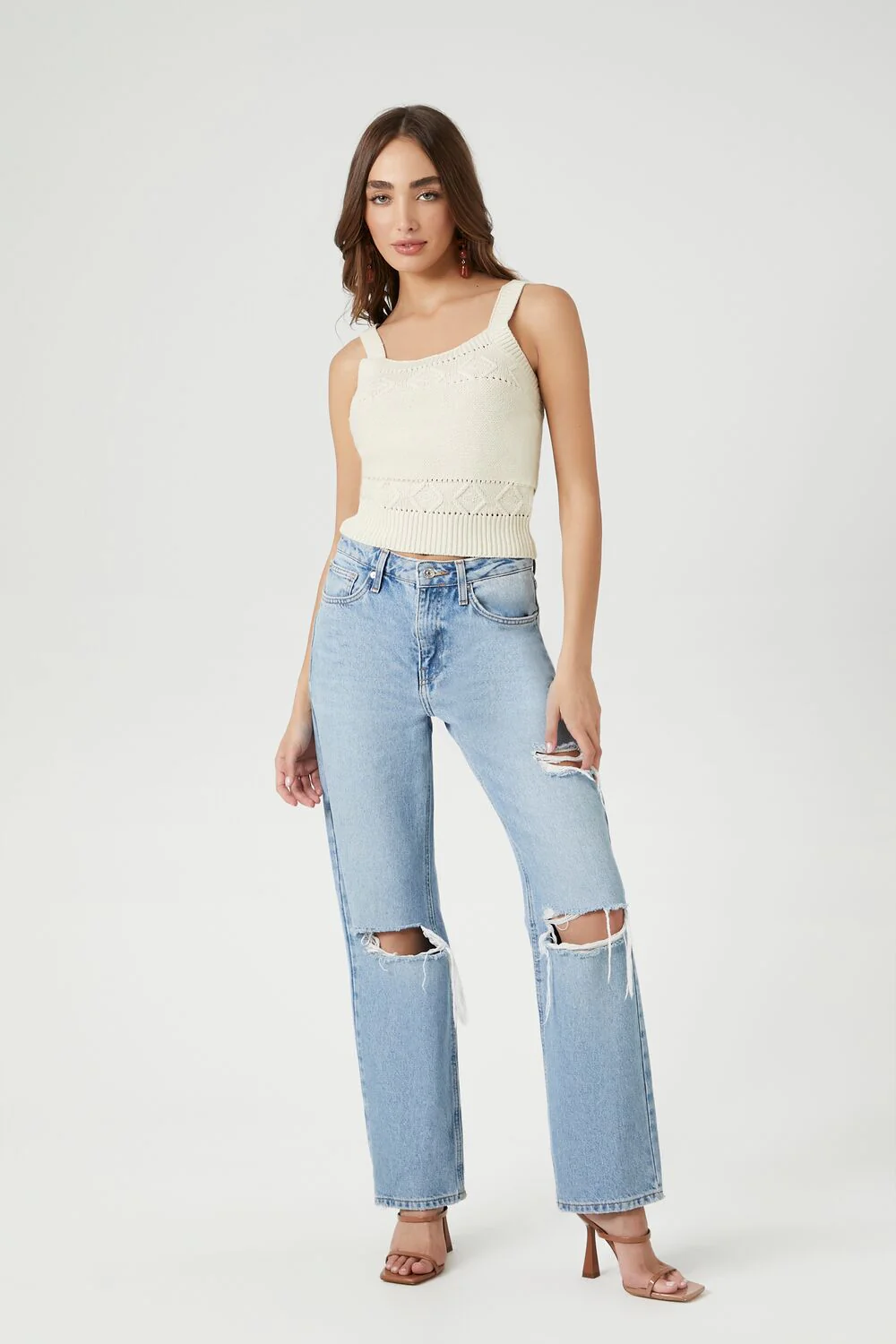 Pointelle Sweater-Knit Tank Top - Image 4