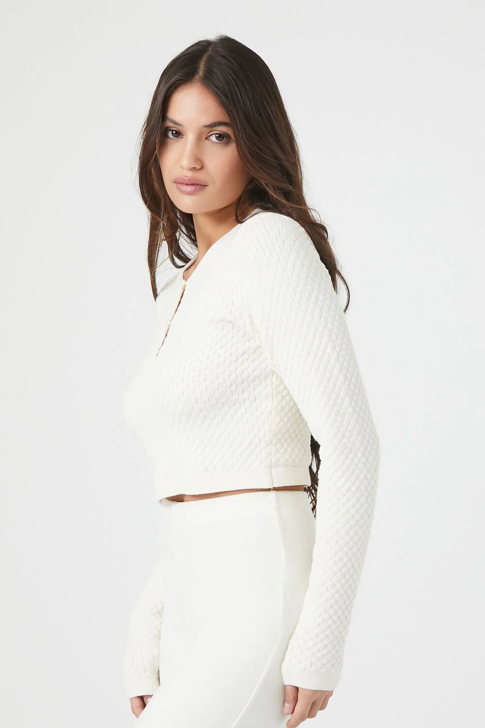 Sweater-Knit Cutout Crop Top - Image 2