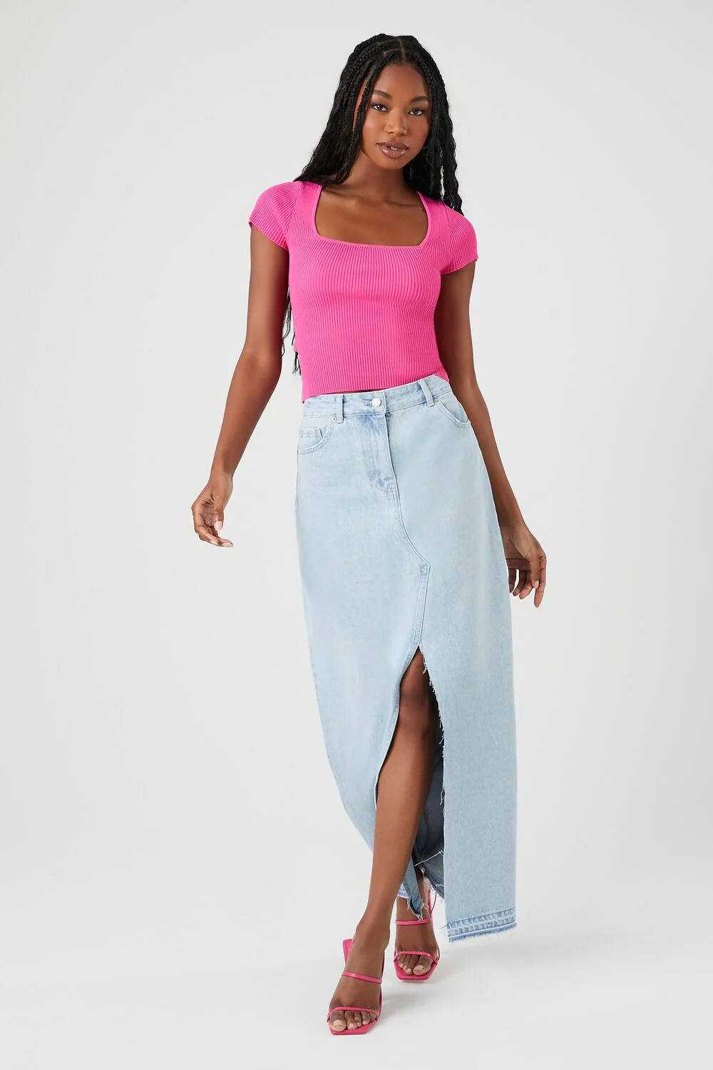 Sweater-Knit Ribbed Crop Top - Image 4