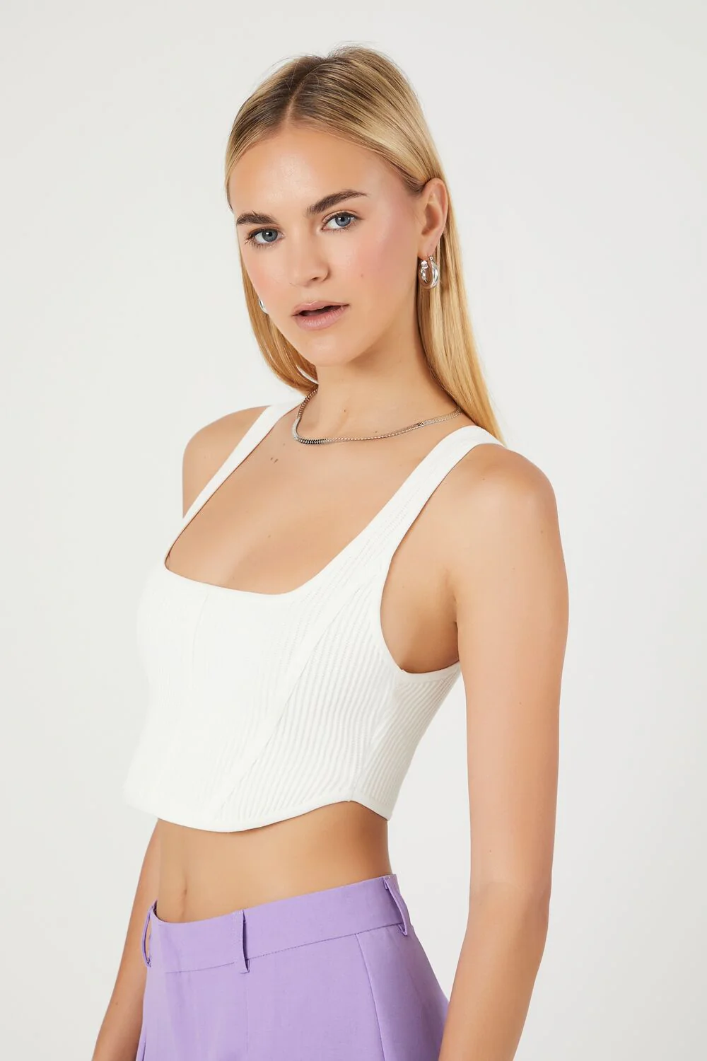 Sweater-Knit Crop Top - Image 2