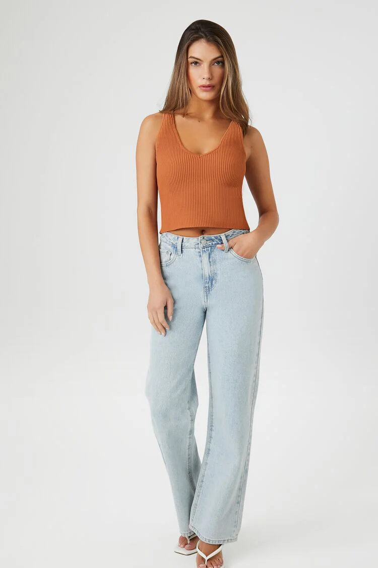 Compact Ribbed Knit Tank Top - Image 4