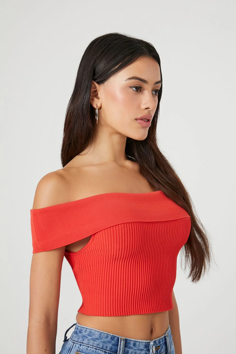 Sweater-Knit Off-the-Shoulder Top - Image 2