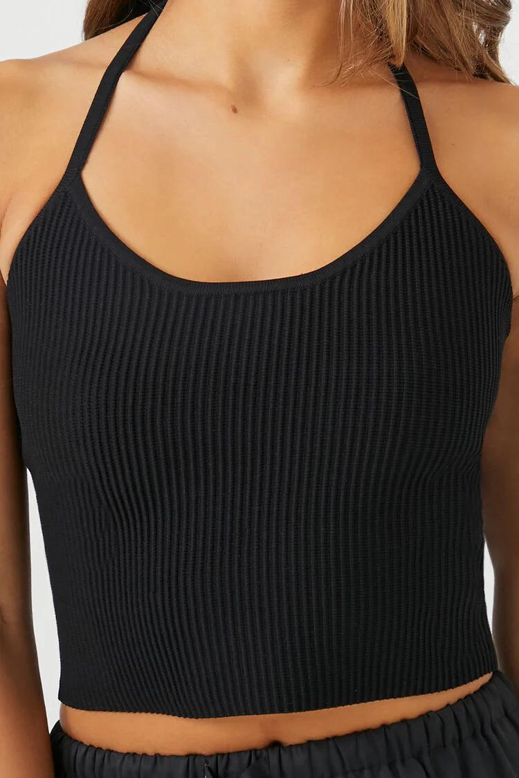 Compact Ribbed Knit Halter Cami - Image 5