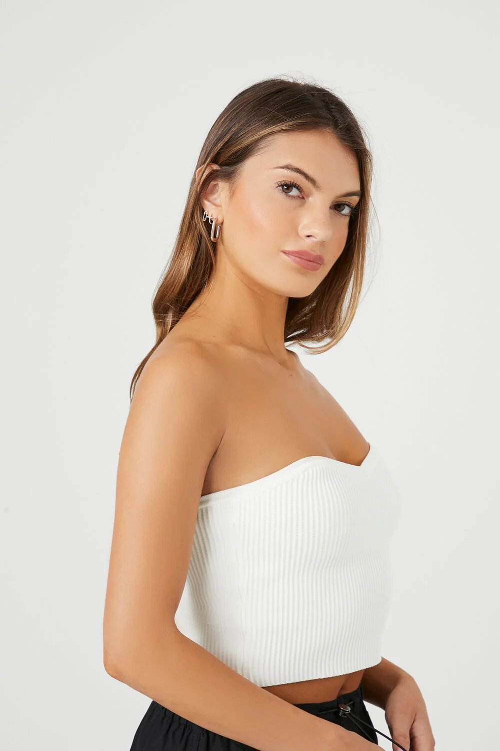 Compact Ribbed Knit Tube Top - Image 2