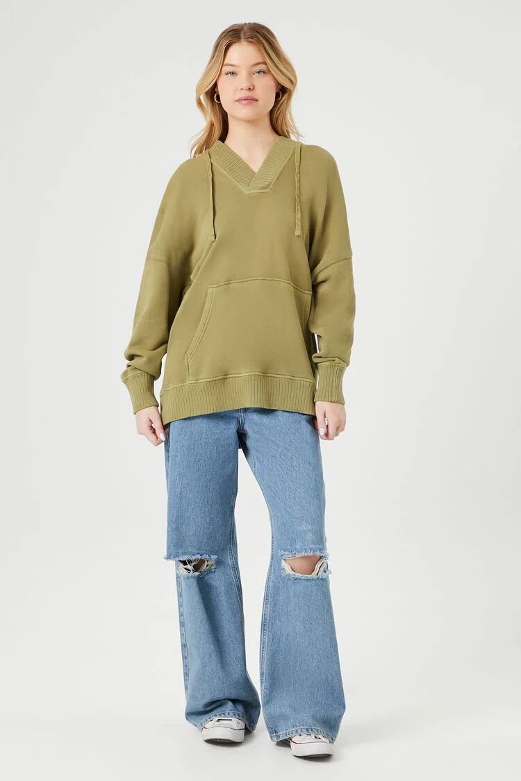 French Terry Drop-Sleeve Hoodie - Image 4