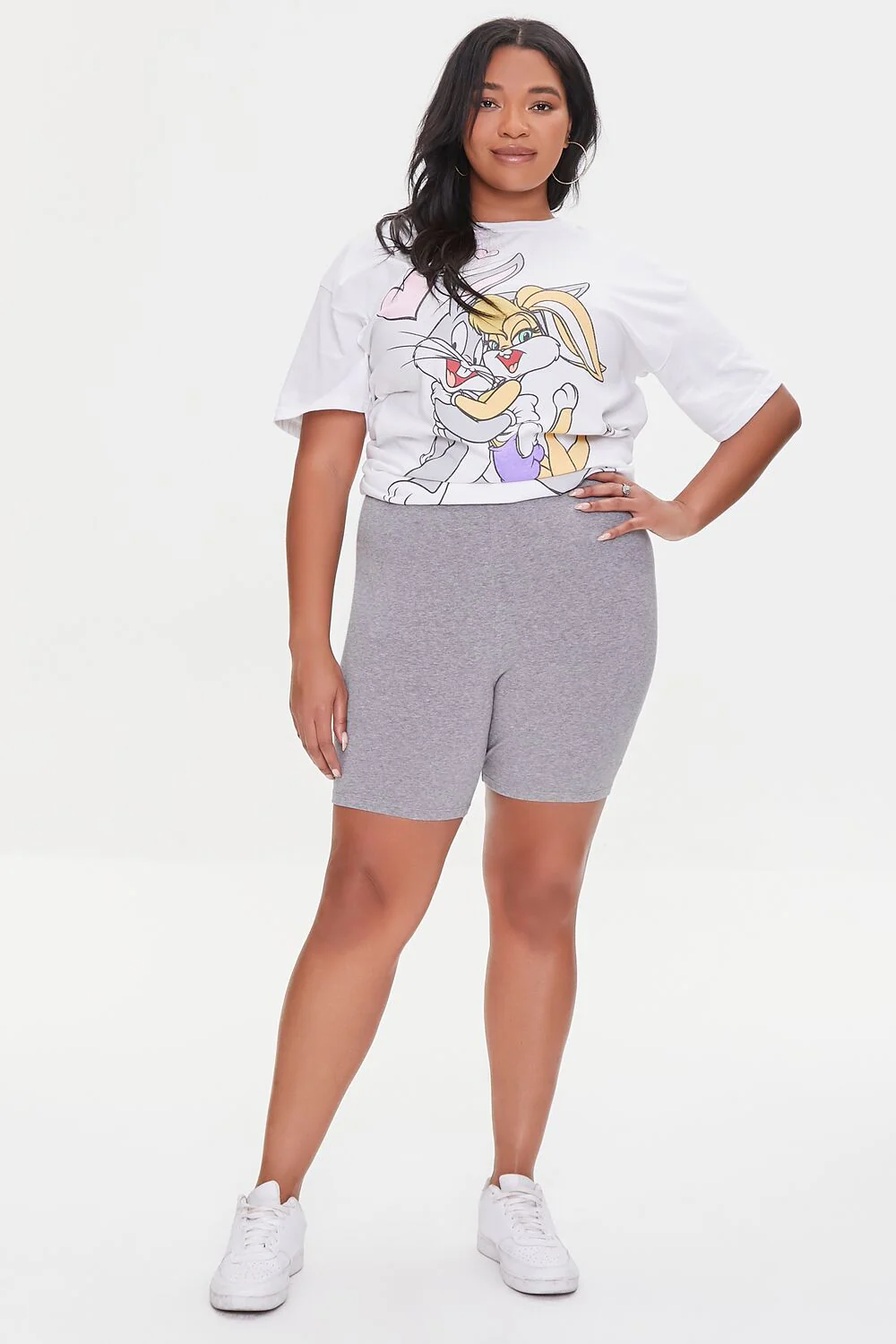 Plus Size Basic Cotton Biker Shorts - Image 5