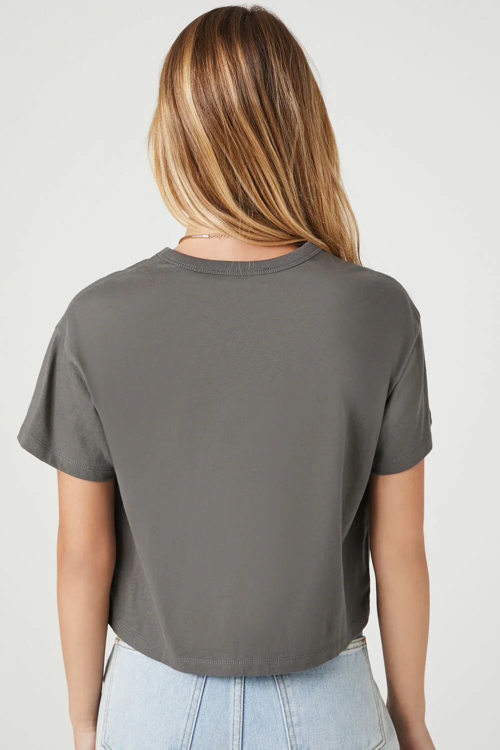Crew Neck Cropped Tee - Image 3