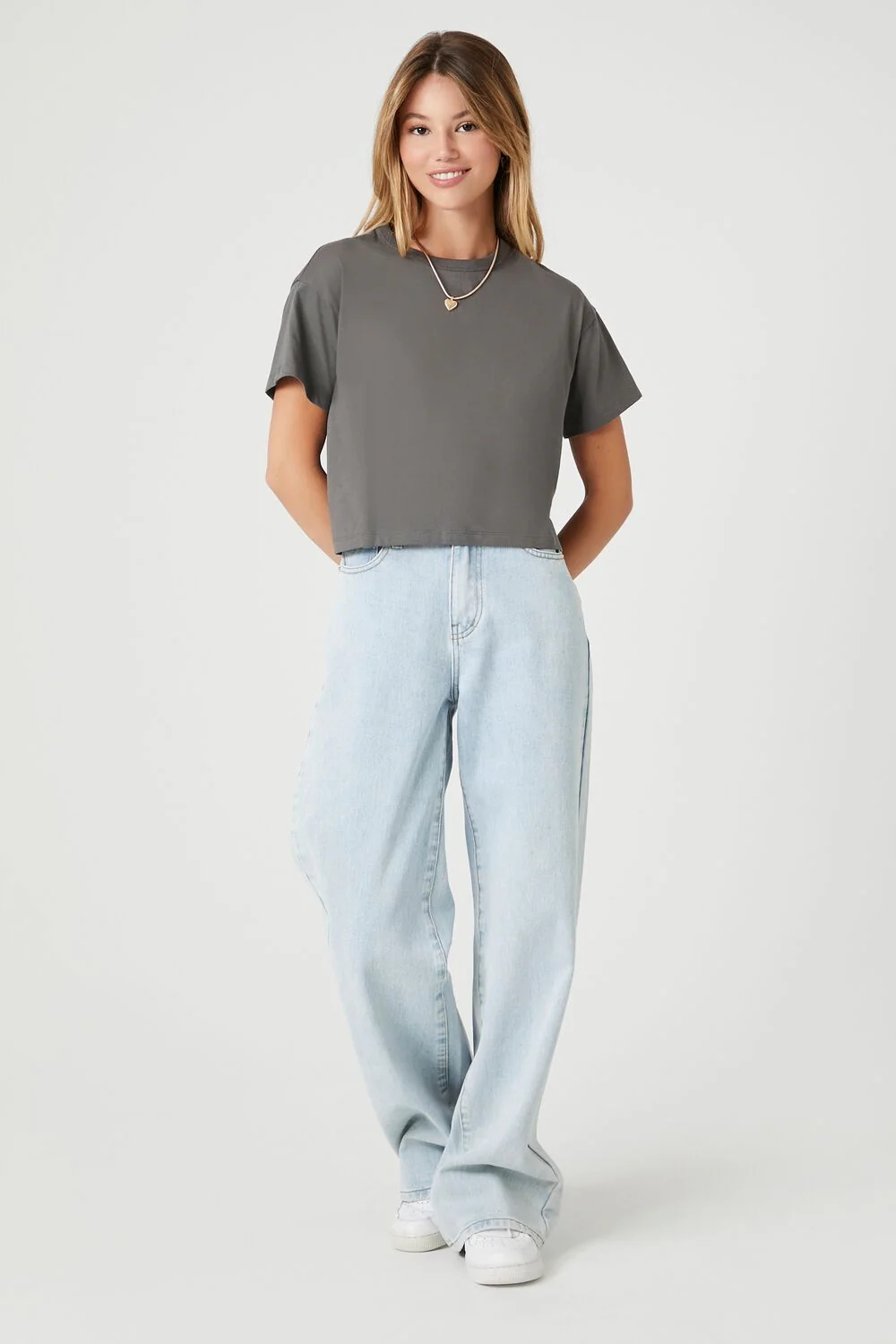 Crew Neck Cropped Tee - Image 4