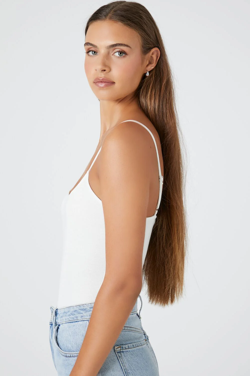 Cotton-Blend Cami Bodysuit - Image 2