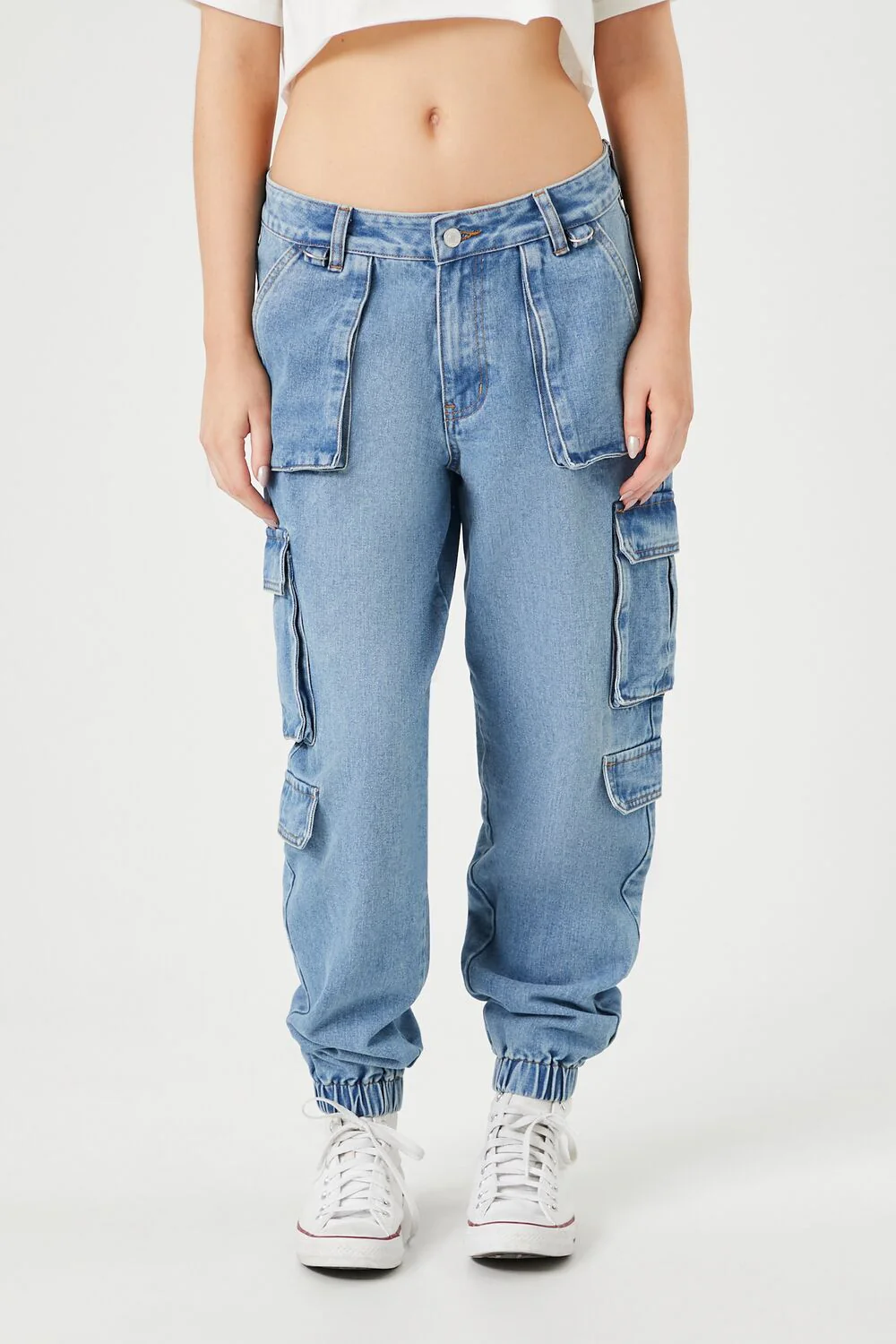 Stretch-Denim Cargo Joggers - Image 4